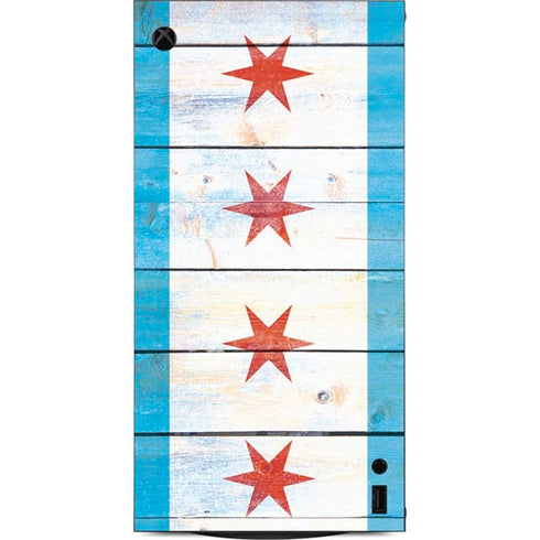 Chicago Flag Light Wood XBox Series X Digital Edition Console Skin